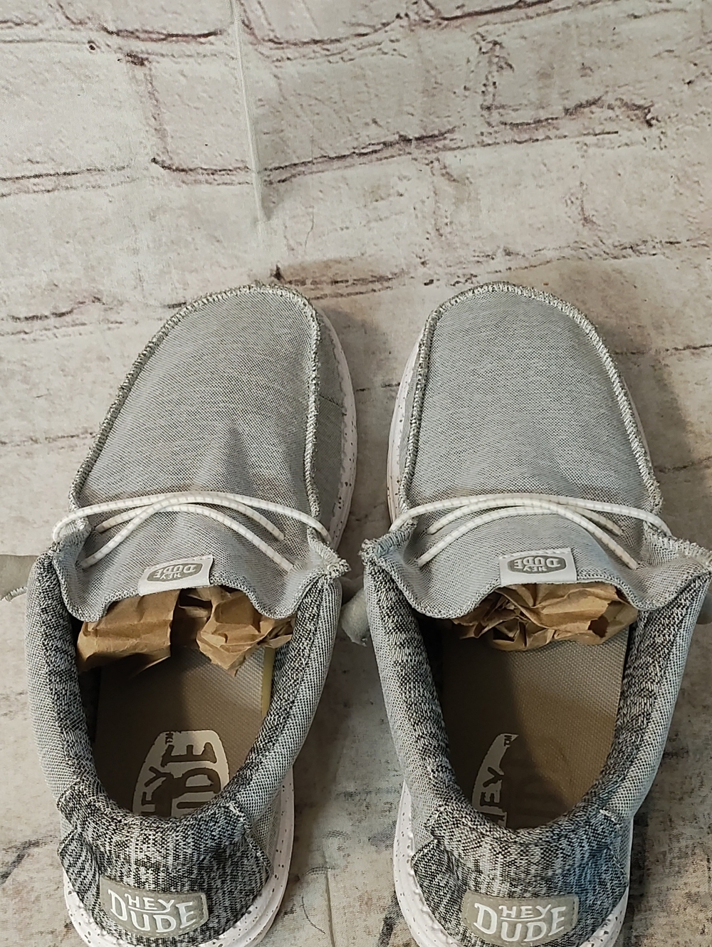 Hey Dude Mens Wally Knit Sport Grey Knit Shoes 10 Beachy Slip Ons - Picture 7 of 10